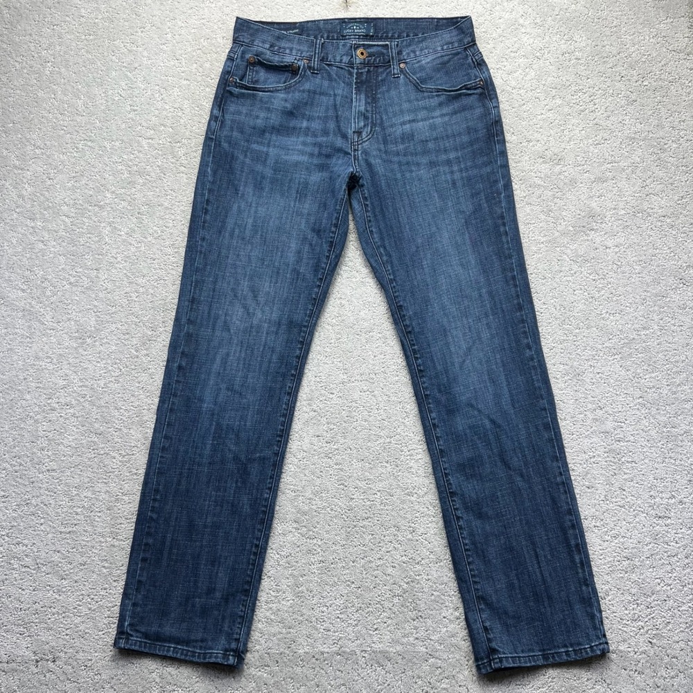 Lucky Brand Jeans Mens 32x32 Blue Dark Wash Denim 221 Original Straight Leg